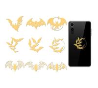 OLYCRAFT 9pcs Golden Metal Stickers 4x4cm Bat Gold Sticker Cobweb Bats Self Adhesive Stickers Halloween Pattern Metal Crafts Sticker for DIY Scrapbooking DIY Crafts Resin Decoration