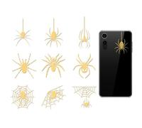 OLYCRAFT 9pcs Golden Metal Stickers 4x4cm Cobweb Gold Sticker Web Self Adhesive Stickers Halloween Pattern Metal Crafts Sticker for DIY Scrapbooking DIY Crafts Resin Decoration