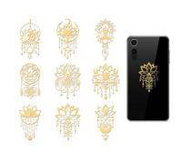 OLYCRAFT 9pcs Golden Metal Stickers 4x4cm Mandala Self Adhesive Stickers Lotus Dreamcatcher Gold Sticker Ethnic Style Metal Crafts Sticker for DIY Scrapbooking DIY Crafts Resin Decoration