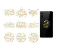 OLYCRAFT 9pcs Golden Metal Stickers 4x4cm Merry Christmas Self-Adhesive Picture Sticker Scrapbook Edge Metal Stickers Gold Patterned Decal for DIY Scrapbooks Epoxy Resin Phone Decoration