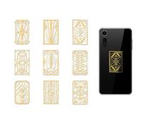 OLYCRAFT 9pcs Golden Metal Stickers 4x4cm Preppy Style Patterns Self-Adhesive Picture Sticker Vintage Border Scrapbook Edge Metal Stickers Gold Patterned Decal for DIY Scrapbooks Phone Decoration