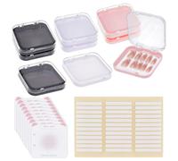 OLYCRAFT 9pcs Press On Nail Storage Box Artificial Nail Display Case Nails Storage Container Box with 9pcs Displaying Card and 36pcs Adhesive Tape for Home Salon Fake Nails Organize and Display
