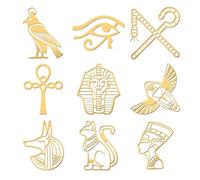 OLYCRAFT 9Pcs Sacred Geometry Stickers Egyptian Pattern Metal Sticker 4x4cm