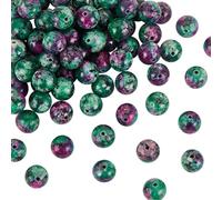 OLYCRAFT About 100pcs 8mm Zoisite Beads Epidote Jasper Bead Strands Round Loose Gemstone Beads Energy Stone for Bracelet Necklace Jewelry Making