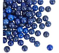 OLYCRAFT About 120~128pcs 6mm Natural Lapis Lazuli Beads Dyed Blue Rock Bead Strands Round Dyed Loose Gemstone Beads Energy Stone for Bracelet Necklace Jewelry Making