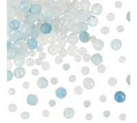 OLYCRAFT About 150 Pcs Natural Aquamarine Beads Strands 2mm 3mm 4mm Gemstone Loose Beads Natural Gemstone Beads 0.5mm Hole Faceted Energy Crystals Beads Faceted Stone Beads for Jewelry Making Supplies