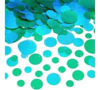 OLYCRAFT About 700pcs Large Loose Sequins for Crafts Flat Round Sequin Paillettes 15mm/20mm/25mm/30mm/40mm/50mm Iridescent Transparent Sequins Yellow Green Spangles for DIY Sewing Embellishment
