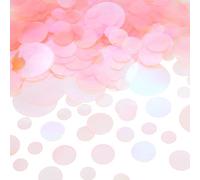 OLYCRAFT About 700pcs Large Loose Sequins for Crafts Flat Round Sequin Paillettes 15mm/20mm/25mm/30mm/40mm/50mm Iridescent Transparent Loose Sequins Pink Spangles for DIY Sewing Embellishment