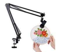 OLYCRAFT Black Embroidery Table Stand Kit - 8~12mm Hole Hand Embroidery Hoop Holder with 360° Rotation
