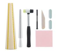 OLYCRAFT Bracelet Mandrel Sizer Set Including Aluminum Ring Sizing Rod Bangle Enlarger Stick Aluminium Hammer Polishing Knife Ruler Polishing Pad and Cleaning Cloth for Jewelry Makers DIY
