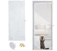 OLYCRAFT Cat Screen Door 205x90cm Extra Tall Cat-Proof Mesh Gate with Zipper Closure Heavy Duty Pets Proof Screen Doors Running Out from Home Mesh for Living Room Bedroom Patio Doors