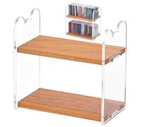 OLYCRAFT Doll House Book Shelves Miniature Wood Bookshelf Mini Wooden Bookshelf Dollhouse Desktop Storage Shelf Miniatures Furniture for Miniature Book Desktop Kitchen Accessories Prop Decorations