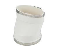 OLYCRAFT Duct Adapter White Round to Oval Duct Connector Oval Recessed Dryer Vent Hose Connector Adapter with 2pcs Stainless Steel Clamp for Inline Ventilation Fitting Blower and Exhaust