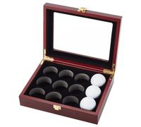 OLYCRAFT Golf Ball Display Case 12-Hole Wooden Display Box for Golf Ball Display Storage Box Golf Ball Wood Showcase Protected Cabinet Golf Rack for Golf Ball Collections - 220x170x63mm