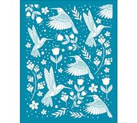OLYCRAFT Hummingbird Clay Stencils - 10x12.7cm Flower Silk Screen for Polymer Clay Jewelry Making