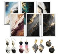 OLYCRAFT Marble Clay Transfer Paper 6 Design 24 Pcs Gold Foil Pattern Clay Transfers Paper for Polymer Clays Earring Pineapple Transfer Sheets Small Ceramic Decal for Earring Jewelry Making