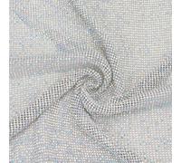 OLYCRAFT Mesh Fabric with Shiny AB Crystal Rhinestones 117x50cm Bling Bling Rhinestone Sheet Aluminum Rhinestone Meshs Sheets Silver Crystal Mesh Fabric Cuttable for DIY Wedding Party Decor