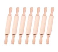 OLYCRAFT Mini Wood Rolling Pin 7Pcs Small Wooden Rolling Pins with 2 Rollers Handle Non-Stick Playdough Dough Roller for Baking DIY Handmade Halloween Christmas Presents - 20cm