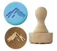 OLYCRAFT Mountain Range Wood Stamps with Handle 43x27mm Wooden Clay Stamp Beechwood Pottery Stamps Ceramic Pottery Stamp Wood Handle Ceramic Tools for Clay-Art DIY Crafts Handmade Decorations