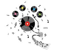 OLYCRAFT Musical Note Wall Stickers 80x39cm Creative Removable Wall Decals Small Music Notes Wall Sticker Vinyl Mural Wallpaper for Music Studio Dance Room Bedroom Art Decorations