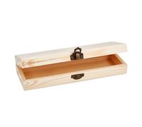 OLYCRAFT Plain Unfinished Wood Box Jewelry Box Unfinished Wooden Artist Tool And Brush Storage Box Wood Pencil box Small Case with Locking Clasp Rectangle Wood Box Organizer for Crafting Gift Box