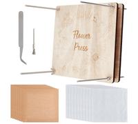 OLYCRAFT Professional Flower Press Kit 8 Layers 27.5x27.5cm Bees Pattern Large Wooden Flower Press Kit DIY Dried Flowers Crafts DIY Pressed Flower Preservation Kit for Adults DIY Flower Lovers