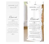 OLYCRAFT Reserved Wedding Chair Sign Banner Loving Memory Signs Reserved for Those Attending from Heaven Sign with Straps for Someone in Heaven Weddings Engagement Party Decorations Supplies