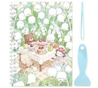 OLYCRAFT Reusable Sticker Collecting Album Blank Sticker Storage Book A5 Size with 50 Sheet Release Paper Bear Sticker Collecting Book with 1pc Pliers 1pc Scraping Plate for Collecting Stickers