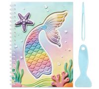 OLYCRAFT Reusable Sticker Collecting Book Mermaid Tail Paper Sticker Storage Book with 40 Sheets A5 Size Stickers Organizer Collection Books with Tweezer and Spatula for Adult Stickers Collection