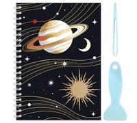 OLYCRAFT Reusable Sticker Collecting Book Universe Paper Sticker Storage Book with 40 Sheets A5 Size Stickers Organizer Collection Books with Tweezer and Spatula for Adult Stickers Collection