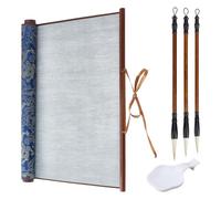 OLYCRAFT Reusable Water Writing Magic Cloth Blue Chinese Magic Cloth Water Paper No Ink Chinese Calligraphy Set Traditional Calligraphy Writing Brushes Pens for Beginners Professional Practice