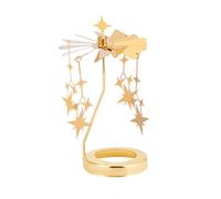 OLYCRAFT Rotary Candle Holder Star Spinning Candle Holder Gold Metal Spinning Windmill Candlestick Candle Tea Light Holder for Birthday Wedding Anniversary Party Table Decoration