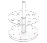 OLYCRAFT Rotatable Acrylic Test Tube Rack 12 Hole Test Tube Stand Organizer High Transparency Lab Holder Multifunctional Racks for Scientific Experiments and Makeup Brush Storage -13.2x15cm