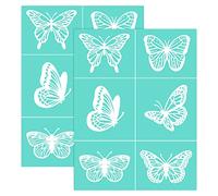 OLYCRAFT Self-Adhesive Silk Screen Printing Stencil Reusable 6 Butterfly Patterns Stencils for Painting on Wood Fabric T-Shirt Bags Wall and Home Decorations - 11x8 Inch