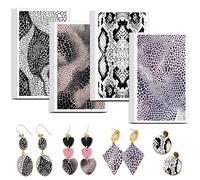 OLYCRAFT Snake Scales Clay Transfer Paper 4 Designs, 24 Pcs, Paper Material, Snake Skin Style, Ideal for Polymer Clay, Jewelry Making