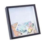 OLYCRAFT Travel Box for Memories 22x22cm Travel Shadow Box Travel Ticket Card Memory Box Top Loading Shadow Box Archive Shadow Box Adventure Archive Shadow Box for Photos Medals Awards Memory