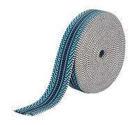 OLYCRAFT Turquoise Jacquard Polyester Webbing 38 mm Canvas Stripe Pattern Nylon 9.1 m Flat