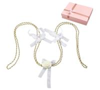 OLYCRAFT Wedding Lasso Rope with Rose and Bow Tie 1.8m Gold Wedding Lasso Handfasting Cord for Ceremony Traditional Weddings Bridal Rope Rustic Weddings Lasso Cord for Ceremony Party Supplies
