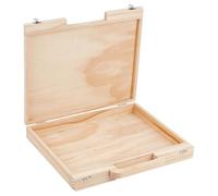 OLYCRAFT Wood Craft Suitcase 30.2x27x4.3cm Wooden Suitcase with Handle Rectangle Wood Storage Boxes with Handles Unfinished Wooden Boxes for Crafts Art Hobbies Journey and Souvenir Collection