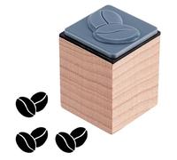 OLYCRAFT Wooden Rubber Stamps 3.6x2.6x2.6cm Wooden Coffee Bean Stamp Round Wood Stamp Natural Beechwood Stamp for Journals Card Making DIY Craft Letter Diary and Craft Scrapbooking