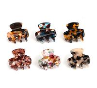olyee Hair Claw Clips Tortoise Shell Style, 6 Pieces Small Size Hair Claws Hair Jaw Clip Claw Clamp Acrylic Clip Grip for Women Girls Fine