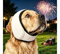 OLYGEE 2PCS Dog Noise Cancelling Ear Muffs, No Shake Protection for Fireworks Thunder Vacuum - Calming Hoodie, Adjustable for Grooming, Bathing, Swimming (Write*2,X-Large)