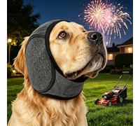 OLYGEE 2PCS Dog Noise Cancelling Ear Muffs, No Shake Protection for Fireworks Thunder Vacuum - Calming Hoodie, Adjustable for Grooming, Bathing, Swimming (Black*2,Large)