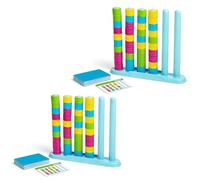 OLYGEE Color Stack Challenge Game, 2026 Upgraded Wooden Stacking Puzzle with 60+ Logic Challenges for Family, Adults & Kids - Speed and Strategy Matching Game for Game Night Gatherings (2pcs)