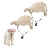 OLYGEE Dog Baseball Cap for Large Dogs, Adjustable with Ear Holes for Sun Protection, Breathable Mesh for Summer Outdoor Beach (Brown,Medium)