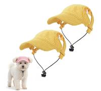 OLYGEE Dog Baseball Cap for Large Dogs, Adjustable with Ear Holes for Sun Protection, Breathable Mesh for Summer Outdoor Beach (Yellow,Medium)