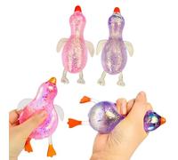 OLYGEE Glitter Duck Squishy Sugar Stress Ball, Cute Squishy Ducks Sensory Fidget Toy for Adults & Teens, Soft Slow Rise Decompression Toy for Office Desk Party Favors (B)