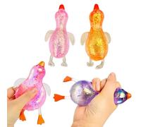 OLYGEE Glitter Duck Squishy Sugar Stress Ball, Cute Squishy Ducks Sensory Fidget Toy for Adults & Teens, Soft Slow Rise Decompression Toy for Office Desk Party Favors (C)
