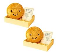 OLYGEE Hanukkah Emotional Support Plush, Hanukkah Stuffed Animal, Adorable Dreidel & Gelt Toy for Comfort & Joy (2pcs*Yellow)