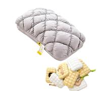 OLYGEE Marshmallow Pillow for Adults,Pillow Cooling Soft Cloud-Like Fluffy Bed Pillow, Quilted Polyester Fiber Fill Pillow for Sleeping Side and Back Sleepers 48x74cm (Gray,Medium)